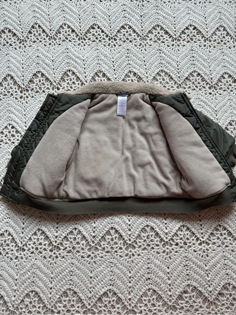 Vintage Gymboree 2006 Olive Green Aviator Pilot Jacket Sherpa Size 18-24 mos
